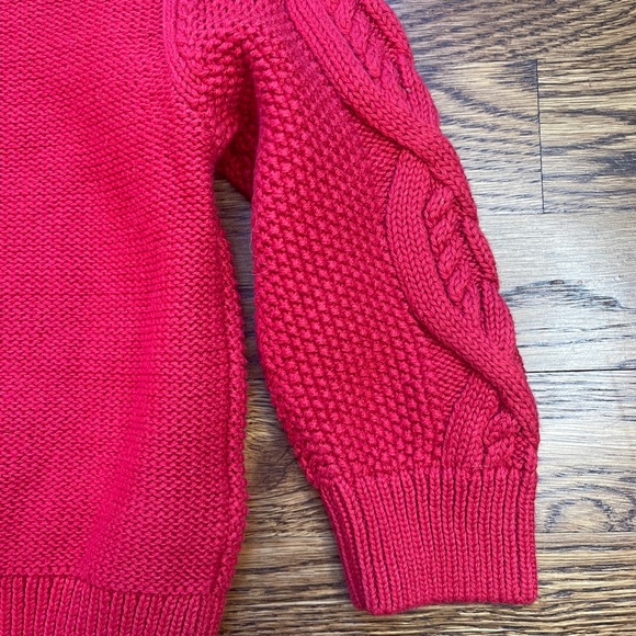 Baby GAP Kids Solid Christmas Holiday Red Cable Knit Sweater Size 18-24 Months - Picture 10 of 10